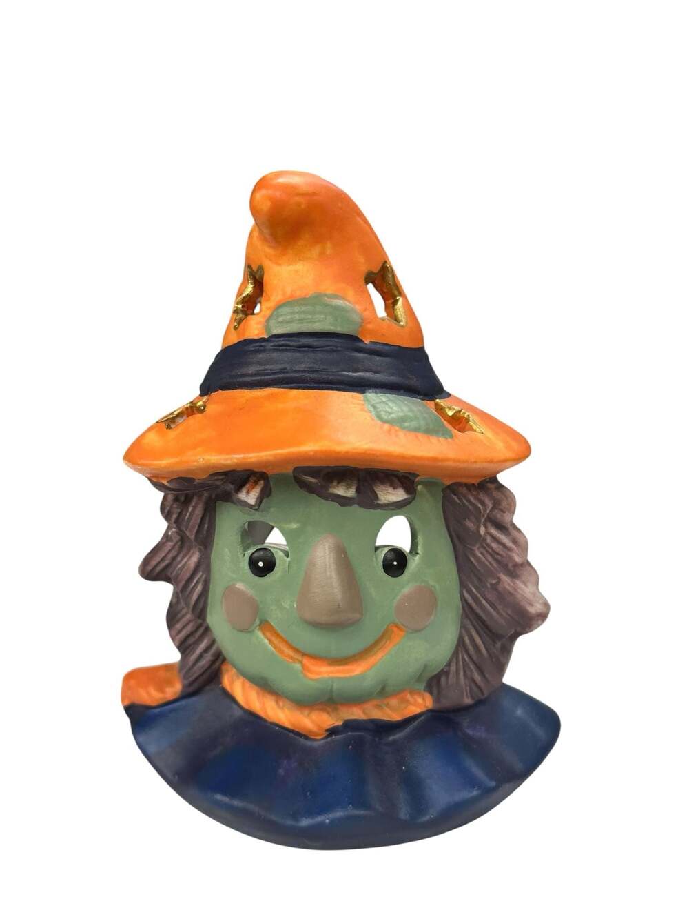 Chesapeake Halloween Scarecrow Witch Hat Tea Light Candle Holder